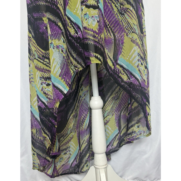 Y2K Strapless Asymmetrical Sheer Maxi Dress Size L Fairy Grunge Whimsigoth Flowy - Picture 4 of 9